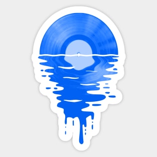 Cool Music Vinyl Record Retro Blue Sticker